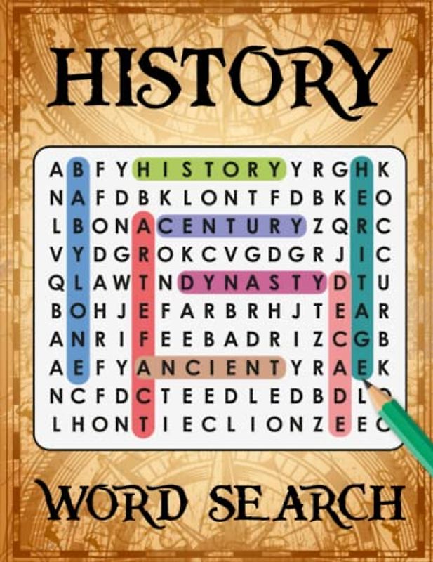History Word Search: +1000 History Word Searches with Solutions, Historical Events & Figures, Gifts for History Lovers & Buffs