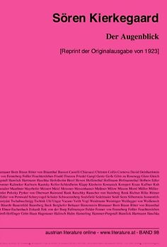 Der Augenblick: [Reprint der Originalausgabe von 1923]