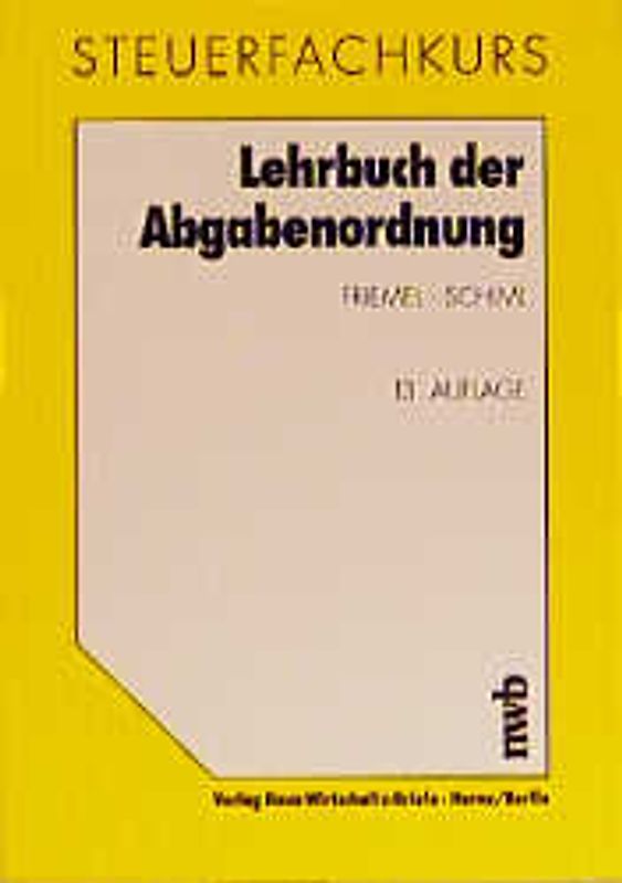 Lehrbuch der Abgabenordnung