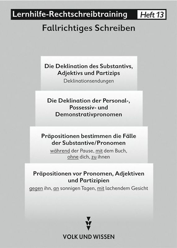 Rechtschreibtraining. Material für differenzierte Übungen auf Wort-,... / Heft 13: Fallrichtiges Schreiben