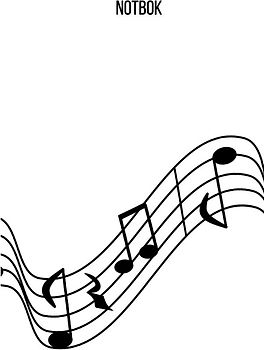 Notbok: DIN A5 notlinjebok | 30 sidor med 12 notlinjer / system per ark | Papper 90g/m² | Musikbok med notlinjer