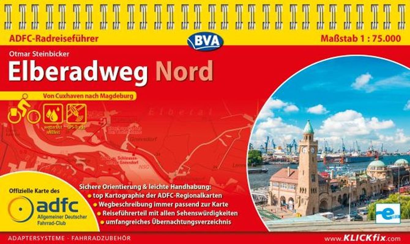 ADFC-Radreiseführer Elberadweg Nord 1:75.000 praktische Spiralbindung, reiß- und wetterfest, GPS-Tracks Download