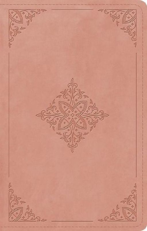 ESV Large Print Thinline Reference Bible, Red Letter (Trutone, Blush Rose, Fleur-De-Lis Design)