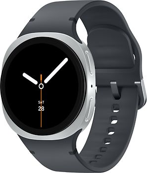 Samsung Galaxy Watch8 40 mm Boîtier aluminium argent sur Sport en silicone S/M graphite [Wi-Fi]