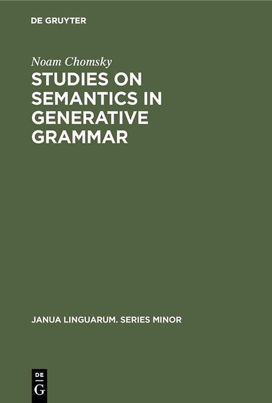 CHOMSKY:STUDIES ON SEMANTICS JLMI 107 3.PR