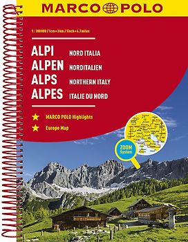 MARCO POLO Reiseatlas Alpen, Norditalien 1:300.000