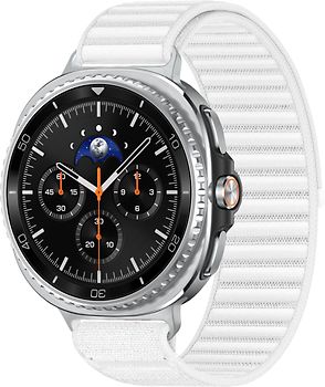 Samsung Galaxy Watch8 Classic 46 mm Boîtier aluminium noir sur Confort S/M blanc [Wi-Fi]