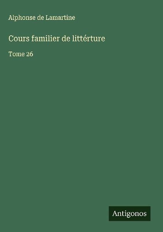 Cours familier de littérture