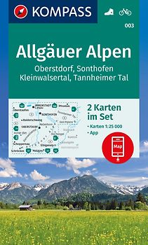 KOMPASS Wanderkarten-Set 003 Allgäuer Alpen, Oberstdorf, Sonthofen, Kleinwalsertal, Tannheimer Tal (2 Karten) 1:25.000