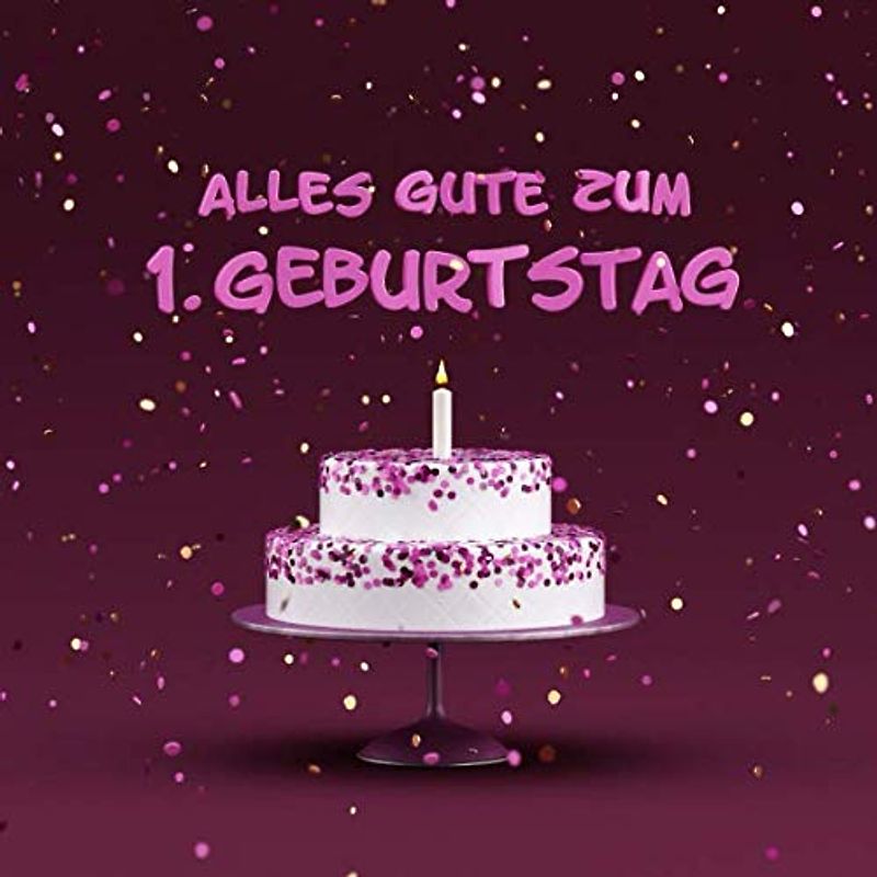 Alles Gute Zum 1. Geburtstag: Kindergeburtstag Gästebuch - Torte mit Kerzen Cover - Lila Edition