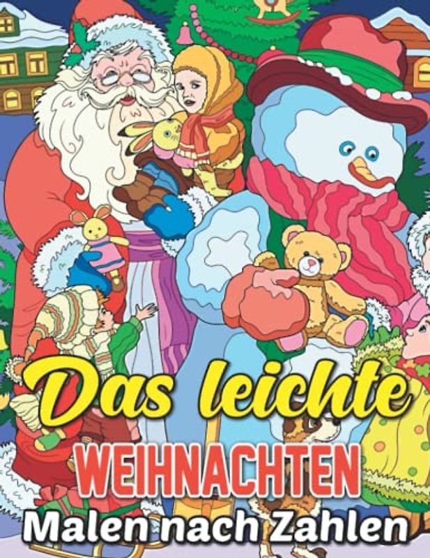 Das leichte Weihnachten Malen nach Zahlen: 50 große und einfache Designs für Erwachsene,Senioren und Anfänger. verfügt über festliche Mandalas von ... Weihnachtsbäumen, Weihnachtsmännern und mehr.