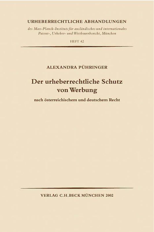 Der urheberrechtliche Schutz von Werbung