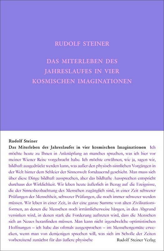 Das Miterleben des Jahreslaufes in vier kosmischen Imaginationen