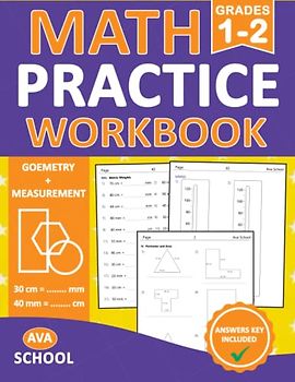 Geometry & Measurement Math Practice Workbook For Grades 1-2: Area and Perimeter | Metric Weight and Temperature Conversion | For Kids Ages 6-8 - With ... | Geometry & Measurement Practice Worksheets