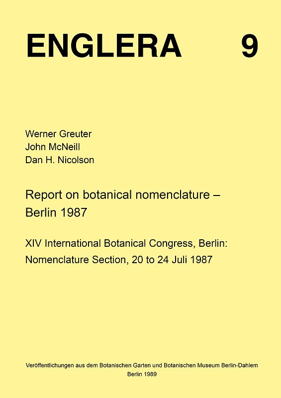 Report on botanical nomenclature
