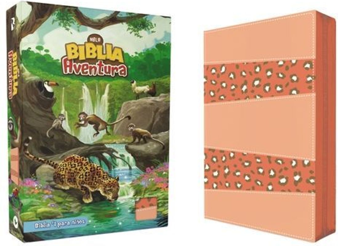 Nbla, Biblia Aventura, Interior a Color, Leathersoft, Coral, Con Cierre, Comfort Print