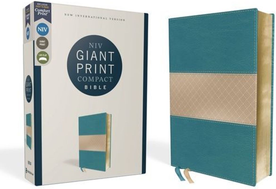 Niv, Giant Print Compact Bible, Leathersoft, Teal, Red Letter Edition, Comfort Print