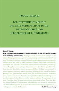 Der Entstehungsmoment der Naturwissenschaft in der Weltgeschichte und ihre seitherige Entwickelung
