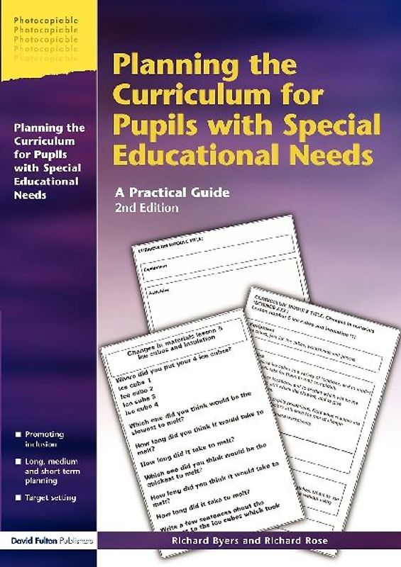 Planning the Curriculum for Pupils with Special Educational Needs