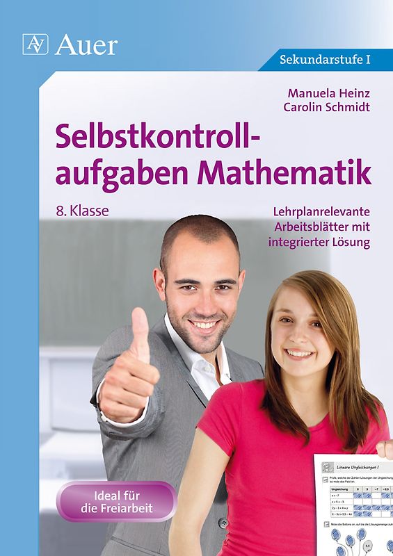 Selbstkontrollaufgaben Mathematik Klasse 8. Lehrplanrelevante Arbeitsblätter mit integrierter Lösung