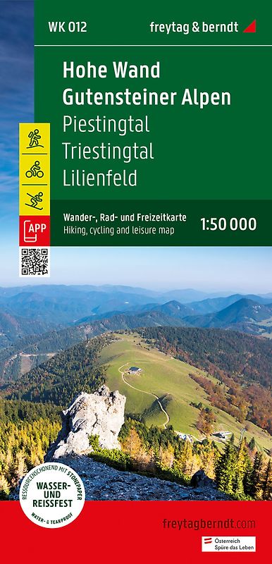 freytag & berndt Wanderkarte WK 012 Hohe Wand - Gutensteiner Alpen, Piestingtal - Triestingtal - Lilienfeld 1:50.000