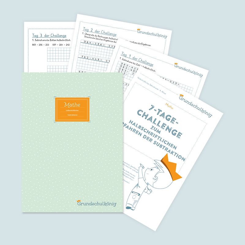 7-Tage-Challenge zum halbschriftlichen Verfahren der Subtraktion, 4. Klasse
