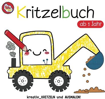 Kritzelbuch ab 1 Jahr: Mein erstes kritzelmalbuch mit tollen Motiven wie Bagger, Rakete, Flugzeuge und andere Autos für den Kindergarten.