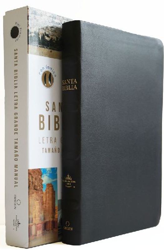 Biblia Reina Valera 1960 Letra Grande. Piel Premier Negro, Índice, Tamaño Manual/ Spanish Bible Rvr 1960 Handy Size, Large Print, Index Tabs, Bonded Leather B