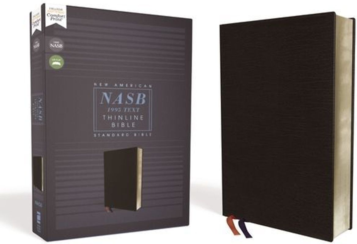 Nasb, Thinline Bible, Bonded Leather, Black, Red Letter Edition, 1995 Text, Comfort Print