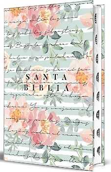 Biblia Rvr 1960 Letra Grande Tamaño Manual, Tapa Dura, Cantar de Cantares, Flores Rosadas Con Índice / Spanish Bible Rvr 1960 Handy Size Large Print Hardcover