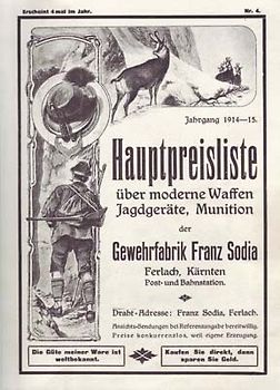 Hauptpreisliste über moderne Waffen, Jagdgeräte, Munition der Gewehrfabrik Franz Sodia