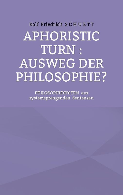 Aphoristic turn : Ausweg der Philosophie?