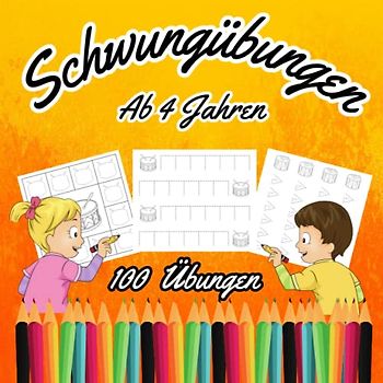 Schwungübungen ab 4 Jahren: Vorschule Übungshefte ab 4. 100 abwechslungsreiche Schwungübungen für die Feinmotorik. Übungsheft für die Vorschule.