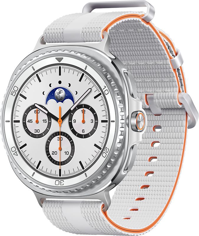 Samsung Galaxy Watch8 Classic 46 mm Boîtier aluminium blanc sur Sport Chic S/M blanc [Wi-Fi + 4G]
