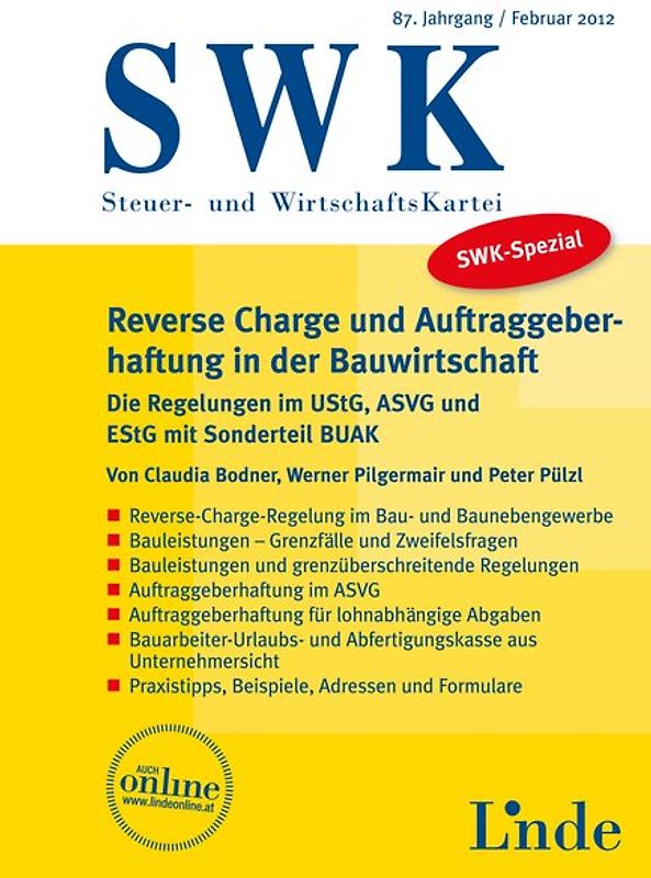 SWK-Spezial Reverse Charge u. Auftraggeberhaftung i.d. Bauwirtschaft
