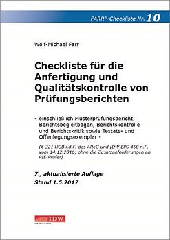 Checkliste 10 für die Anfertigung und Qualitätskontrolle von Prüfungsberichten