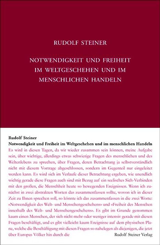 Notwendigkeit und Freiheit im Weltengeschehen und im menschlichen Handeln