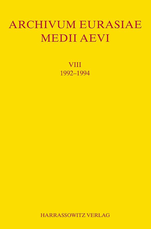 Archivum Eurasiae Medii Aevi VIII 1992-1994