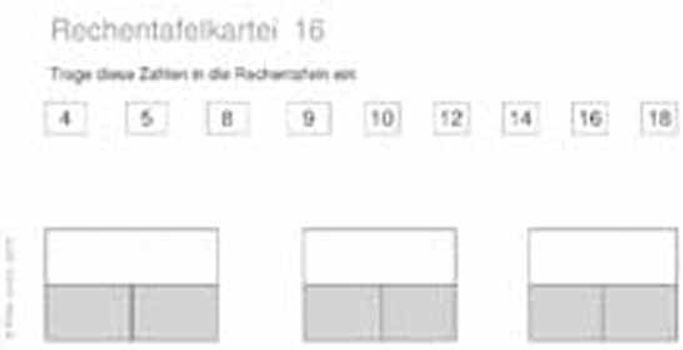 Matinko-Kartei Rechentafel