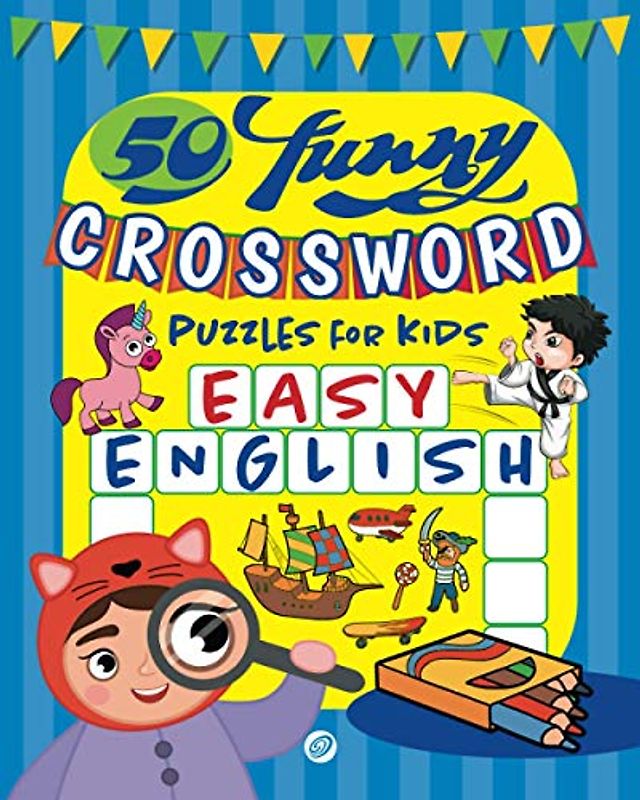 50 funny crossword puzzles for kids: Easy English (Activity book for kids)
