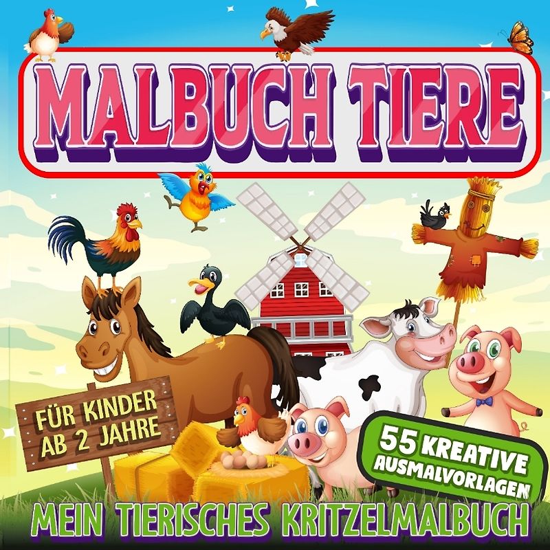 Malbuch Tiere - Mein tierisches Kritzelmalbuch