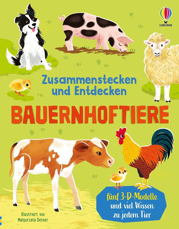 Zusammenstecken und Entdecken: Bauernhoftiere