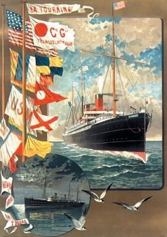Carnet Ligné Affiche Paquebot La Touraine