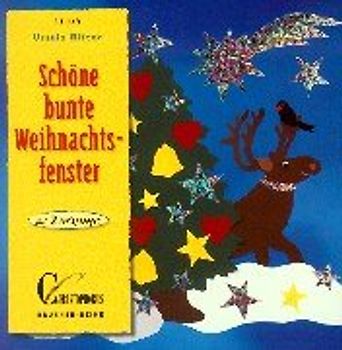 Schöne bunte Weihnachtsfenster. Mit 2 Vorlagebögen