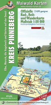 Pinneberg = Offizielle Rad-, Reit- u. Wanderkarte Kreis Pinneberg - Elbe, Marsch, die Vogelwelt und Gärten der Geest