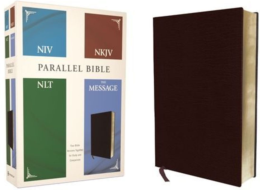 Niv, Nkjv, Nlt, the Message, (Contemporary Comparative) Parallel Bible, Bonded Leather, Burgundy
