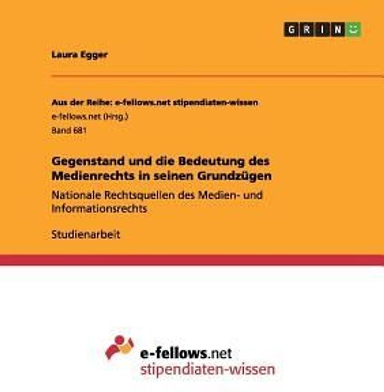 Gegenstand und die Bedeutung des Medienrechts in seinen Grundzügen