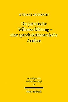 Die juristische Willenserklärung - eine sprechakttheoretische Analyse