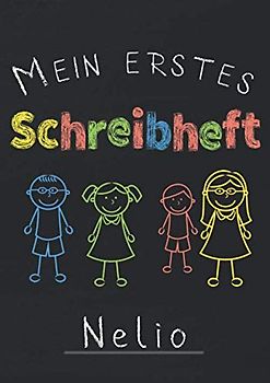Mein erstes Schreibheft Nelio: A4 Schreiblernheft für die 1.Klasse zum schreiben lernen I Lineatur 1 zum Schulstart I Geschenk zur Einschulung I Übungsheft mit 3 Linien