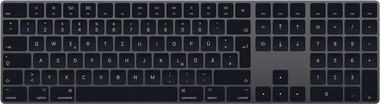 Apple magic Keyboard mit Ziffernblatt [deutsches Tastaturlayout, QWERTZ] space grau